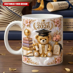 Personalized Class of 2026 Bear Graduation Mug