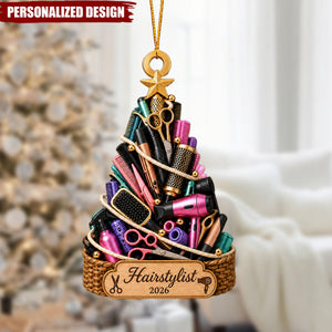 Personalized Hairstylist Christmas Ornament, Hair Salon Stylist Keepsake 2026