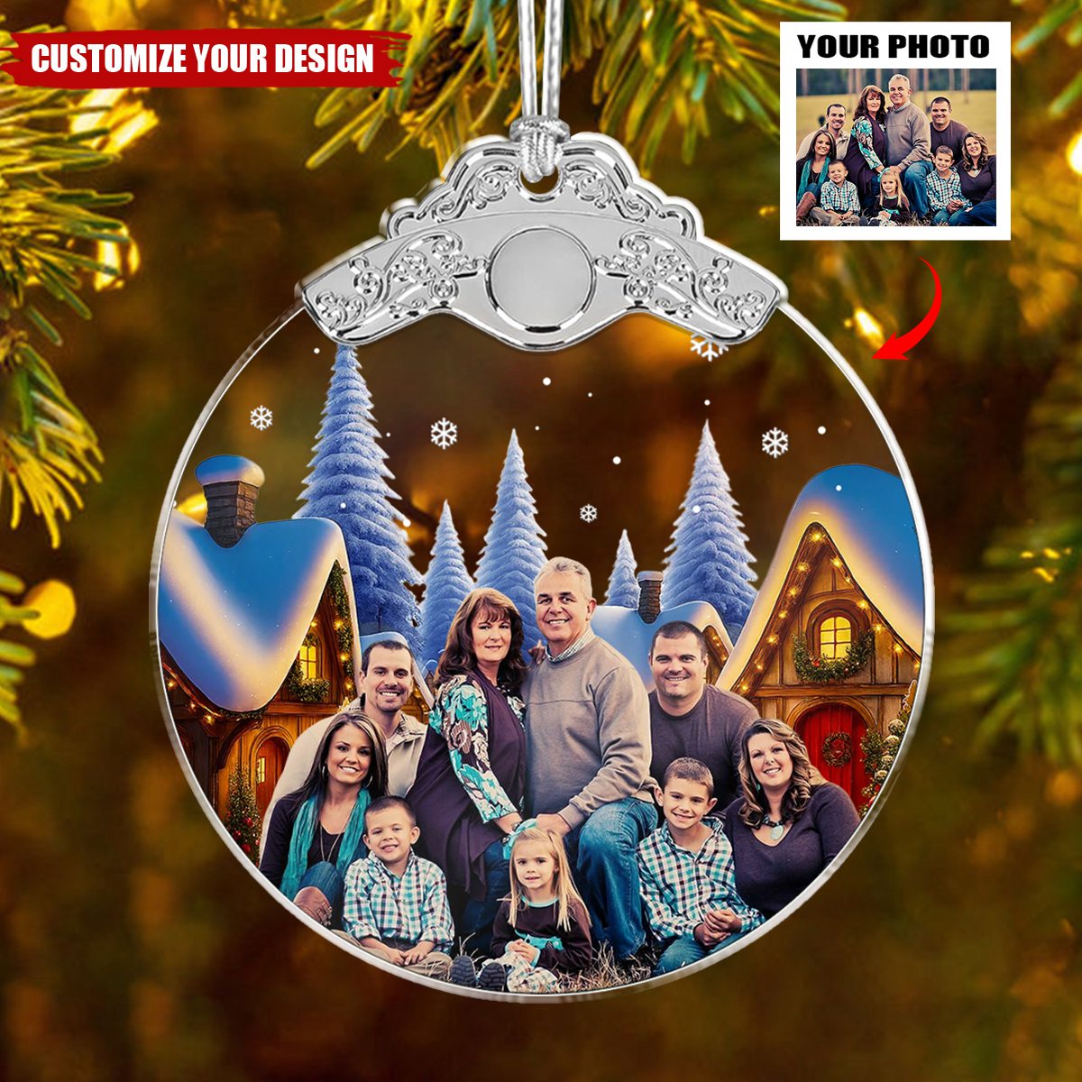 Custom Photo Ornament - Personalized Christmas Birthday Gifts For Family - Home For The Holidays