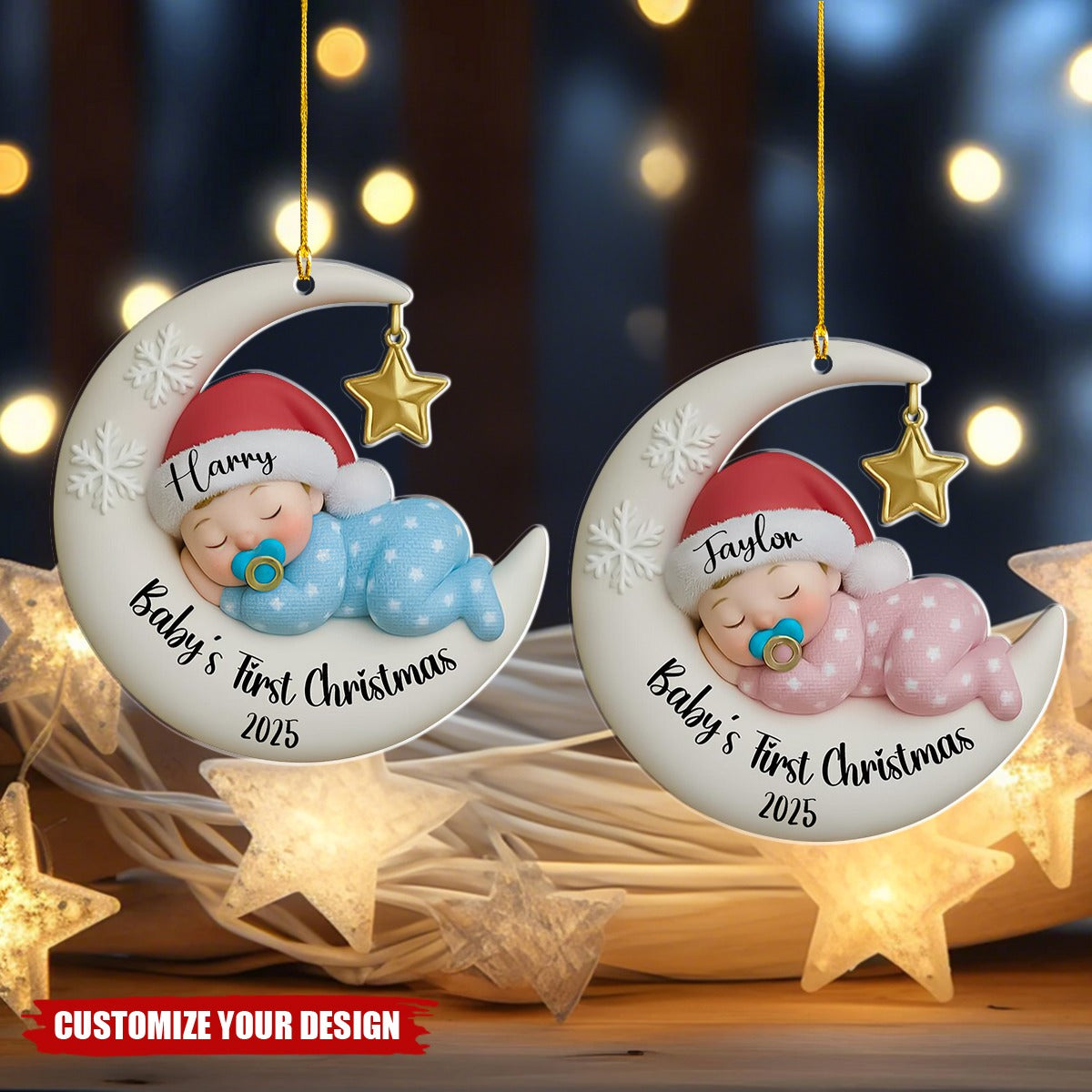 Babys First Christmas Ornament- Personalized Newborn Keepsake