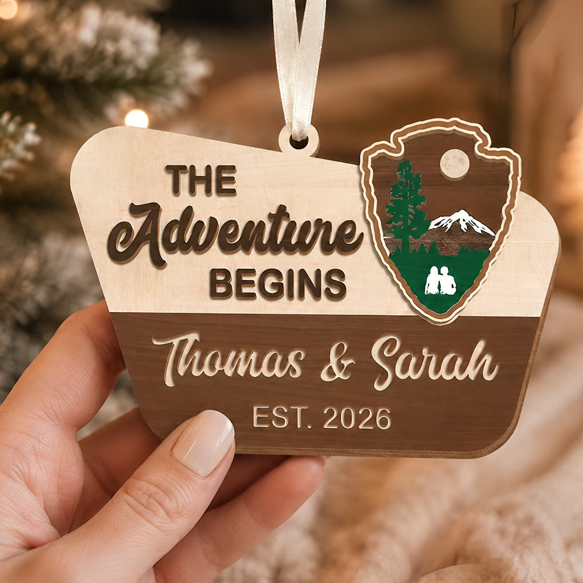 Personalized Travel Adventure Ornament-Gift For Couple