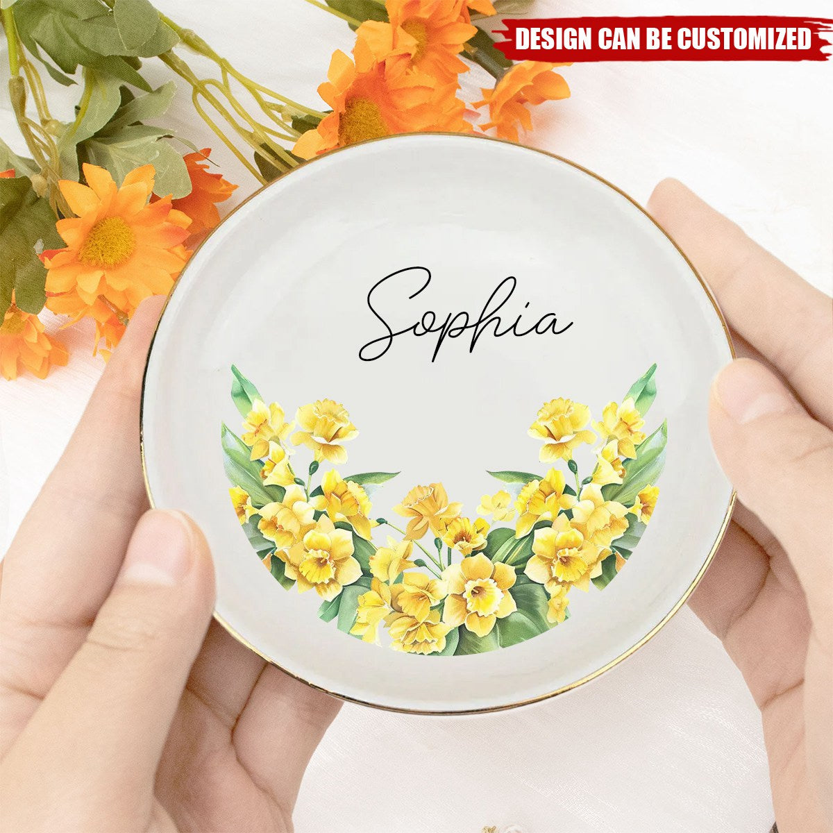 Friends Are Flowers That Never Fade - Personalized Jewelry Dish