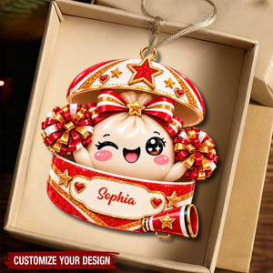 Personalized Cheer Girl Christmas Ornament, Custom Cheer Team Ornament