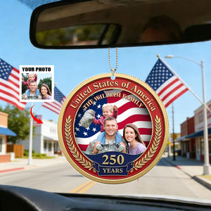 USA 250th Anniversary Car Hanger-Upload Photo