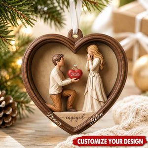 Personalized Couple Marriage Proposal Christmas Ornament 2026