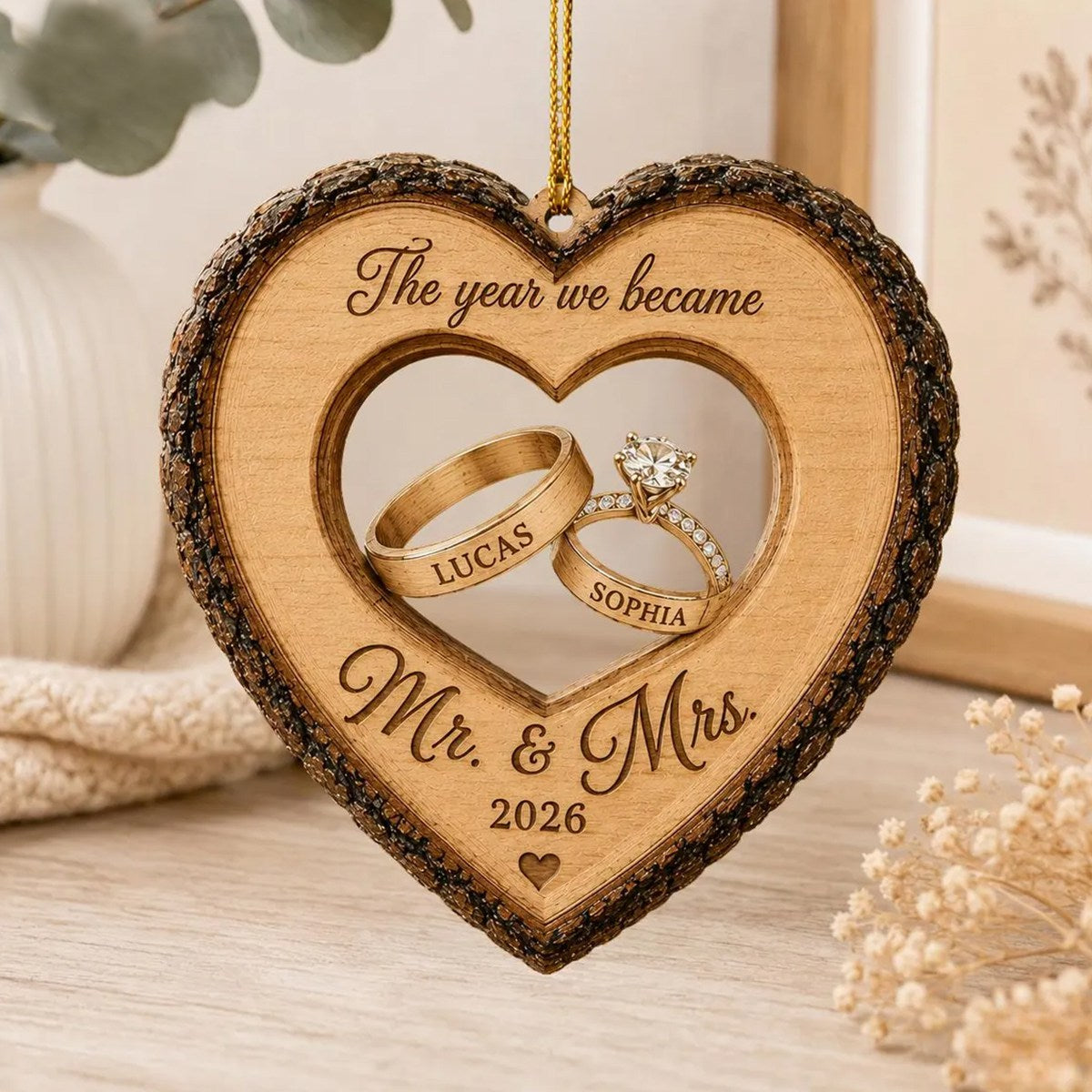 Personalized Mr. & Mrs. First Christmas Ornament, Newlywed Wedding Gift