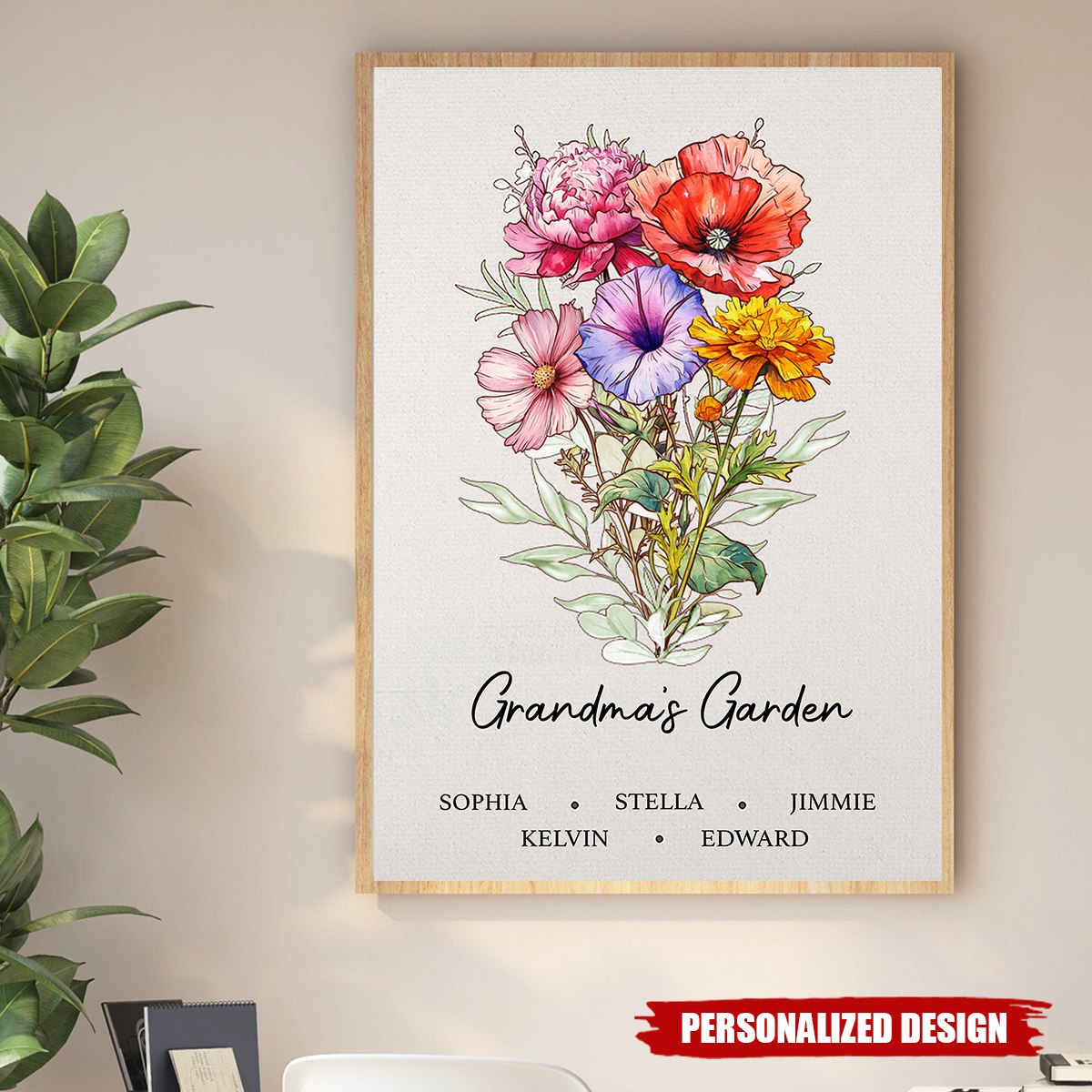 Blooming Stories Of Generations - Family Personalized Custom Vertical Poster