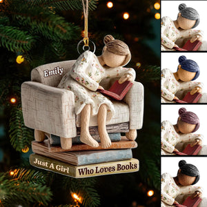 Just A Girl Who Loves Books Ornament -Personalized Gift For Bookworm