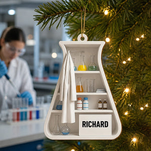 Personalized Laboratory Wooden Ornament - Custom Science Lab Keepsake Gift for Scientists