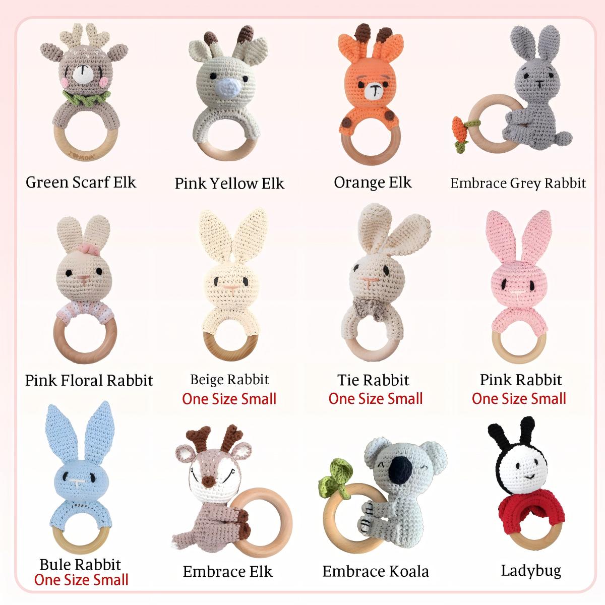 Personalized Crochet Baby Rattle Grasping Toy, Baby Shower Gift