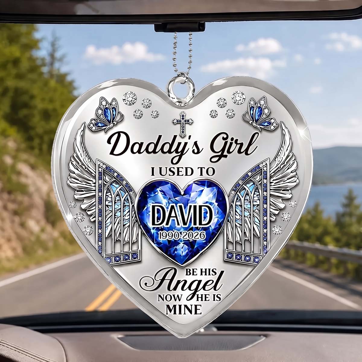 Personalized Memorial Heart Ornament, Custom Name Sympathy Gift