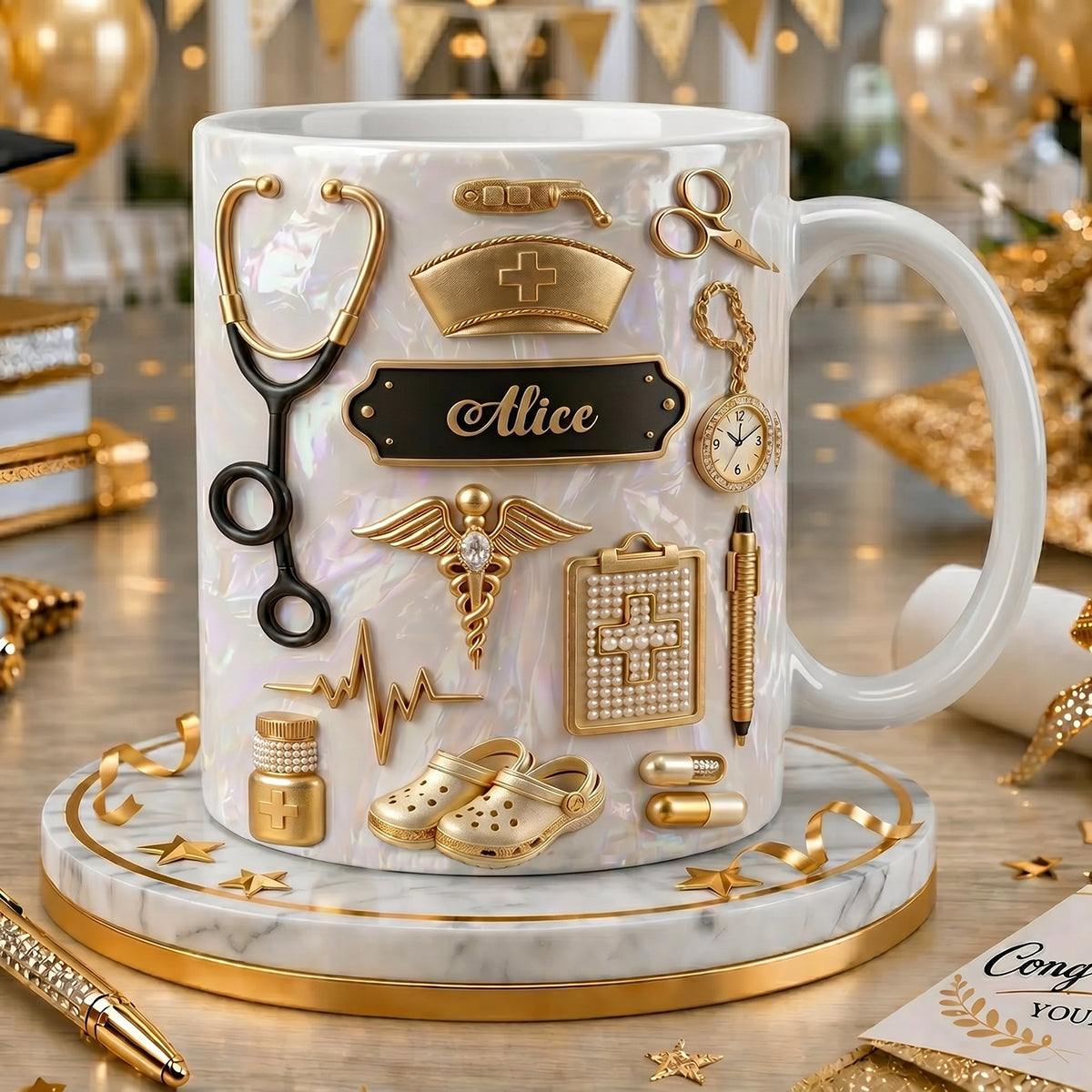 Personalized 3D Effect Mug, Gift For Nurses, Doctor, Medical Student