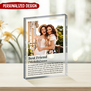 Personalised Best Friend Definition Freestanding Acrylic Plaque