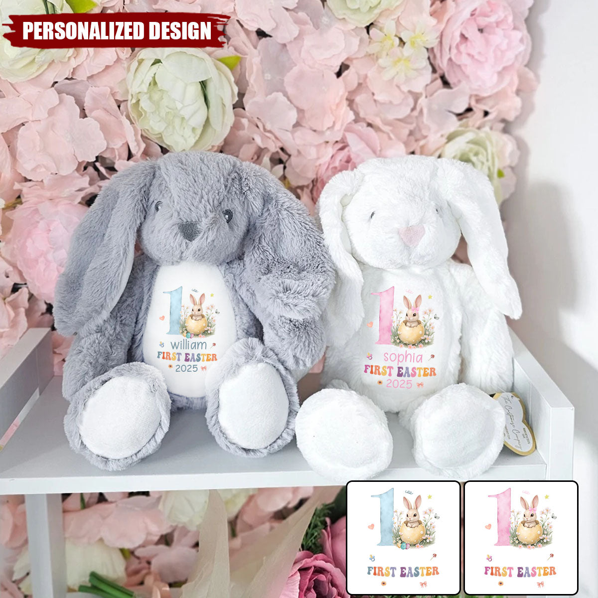 My First Easter-Personalized Easter Bunny Plush Toy-Gift For Baby Kids, Newborn Baby