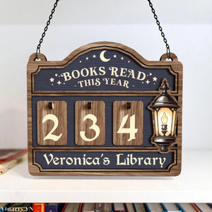 Personalized Books Read This Year Tracker Sign, Book Lover Reader Gift