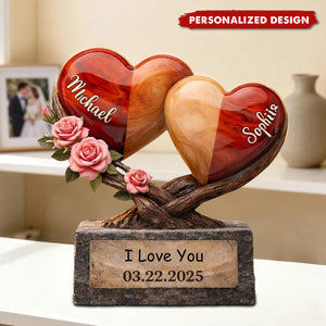 Personalized Custom Names & Date Couple Heart Acrylic Plaque