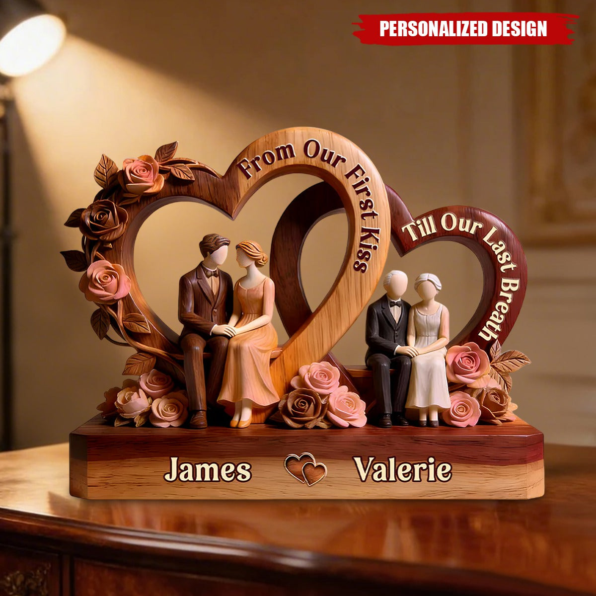 From Our First Kiss Till Our Last Breath - Personalized Shaped Acrylic Plaque