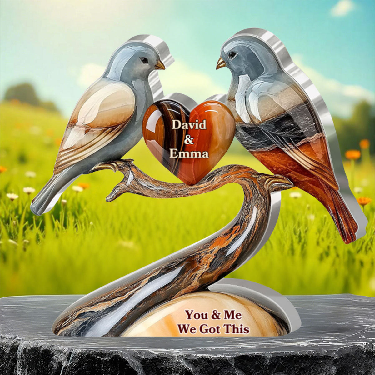 Our Marble Song - Personalized Shaped Acrylic Plaque For Couple