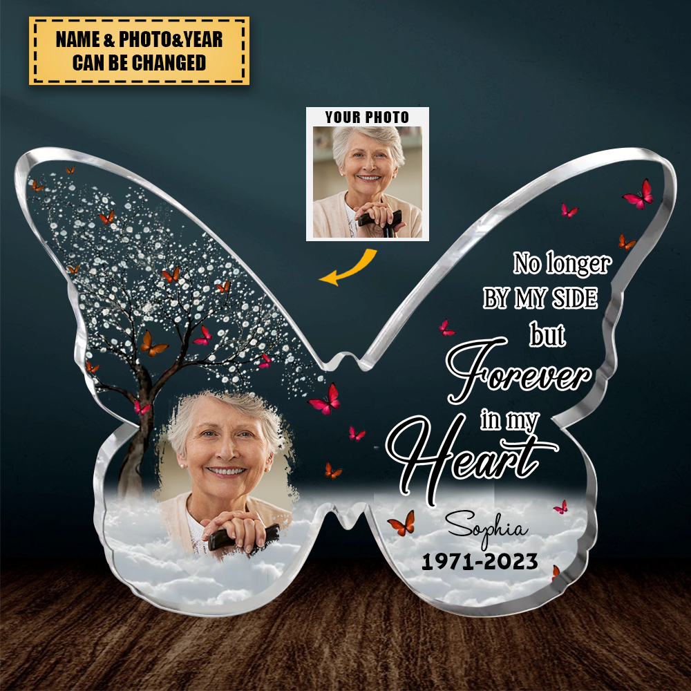 I Am Always With You-Custom Personalized Memorial Photo Butterfly Acrylic Plaque