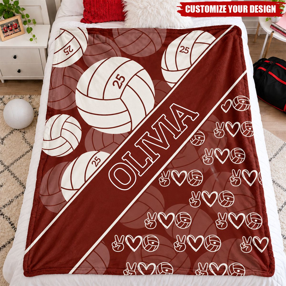 Personalized Volleyball Blanket, Senior Volleyball Gift For Volleyball Team