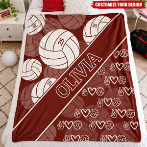 Personalized Volleyball Blanket, Senior Volleyball Gift For Volleyball Team