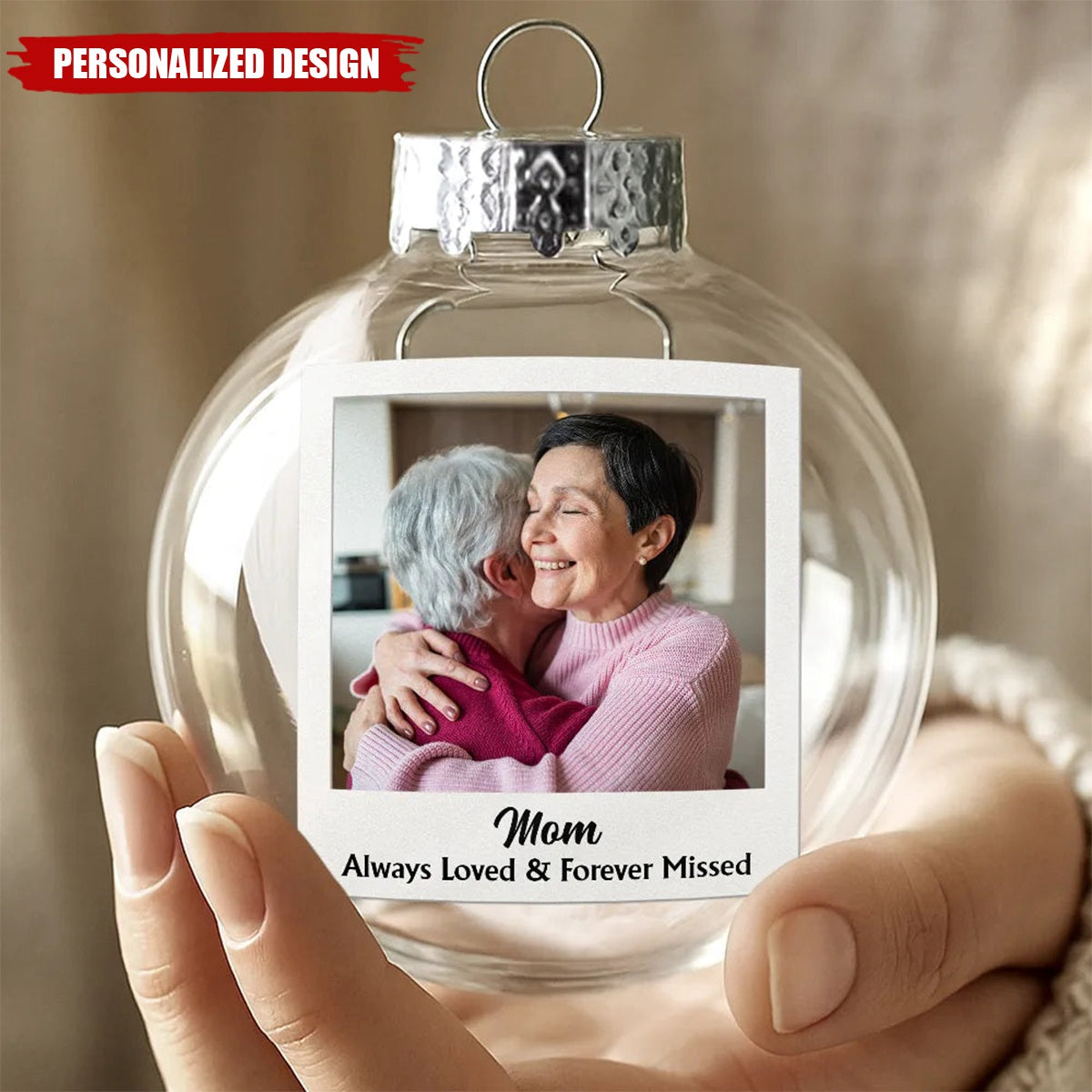 Personalized Custom Photo Text Family Christmas Ornament