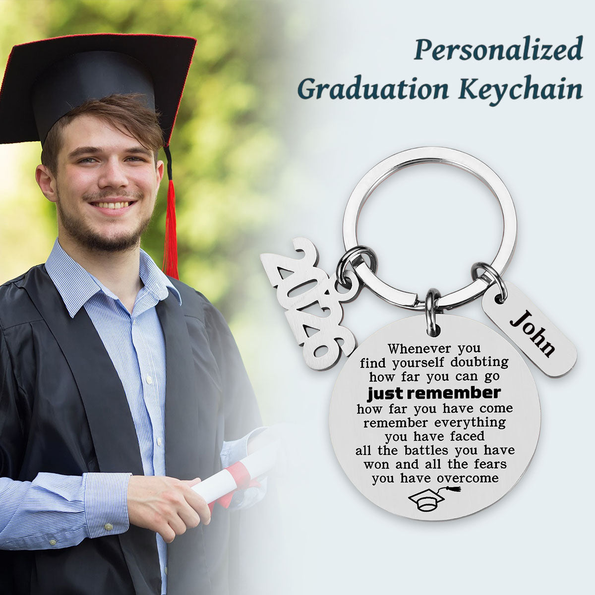 Personalized 2026 Graduation Keychain Gift for Grad Student