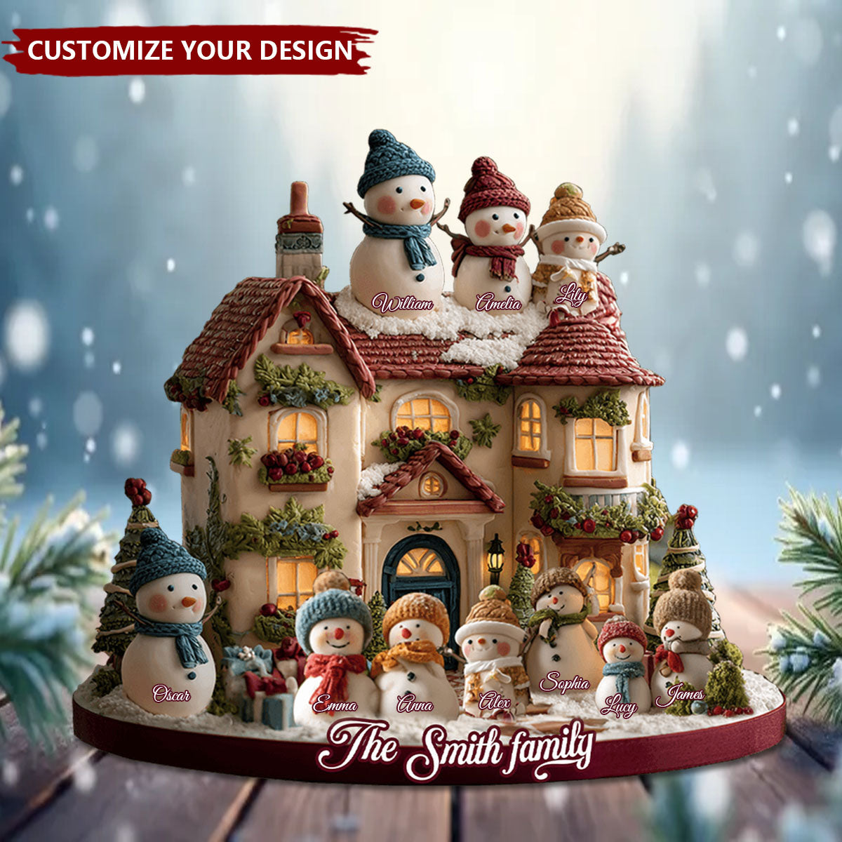 Christmas Time - Personalized Family Custom Shaped Acrylic Plaque