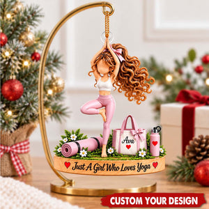 Personalized Yoga Girl Ornament, Yoga Lover Keepsake For Her