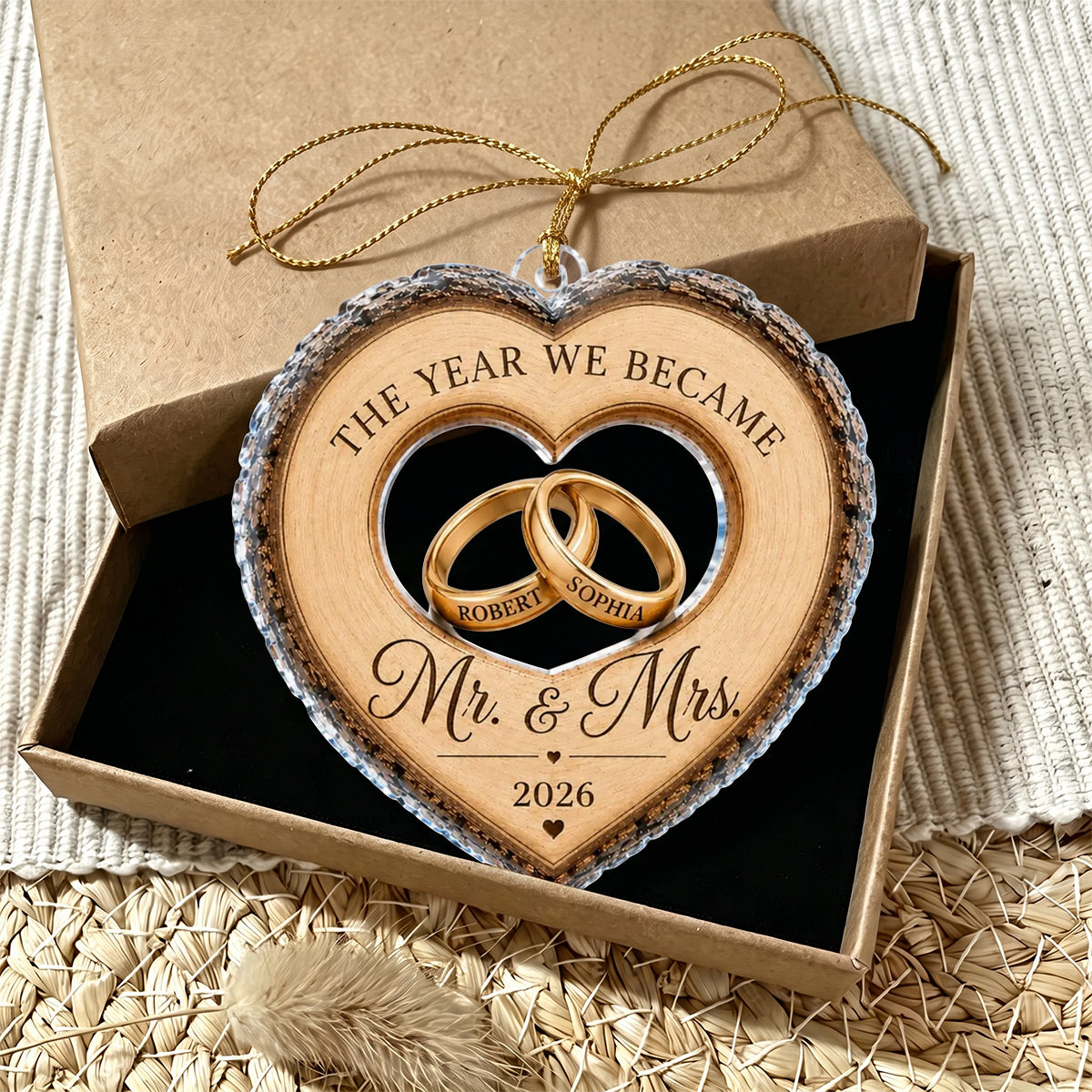 Personalized First Christmas As Mr & Mrs Acrylic Ornament