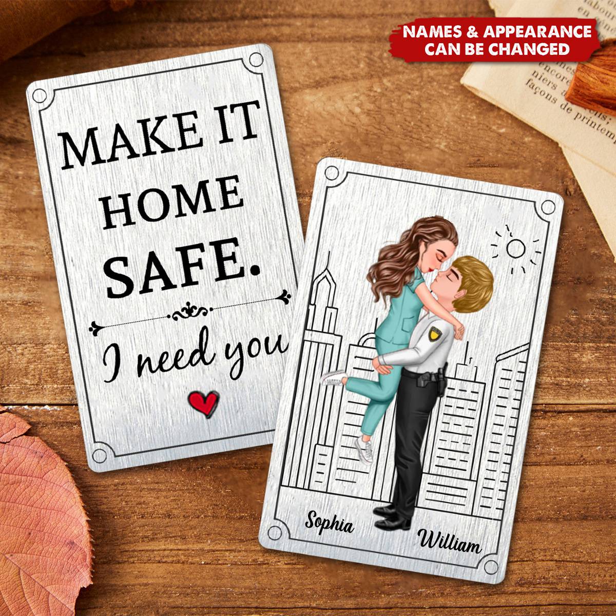 Make It Home Safe - Personalized Couple Wallet Insert Card