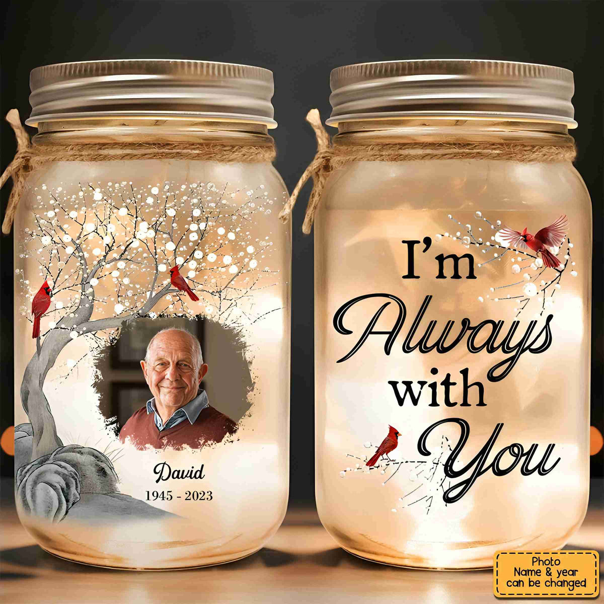 Memorial Gift I Am Always With You Mason Jar Light