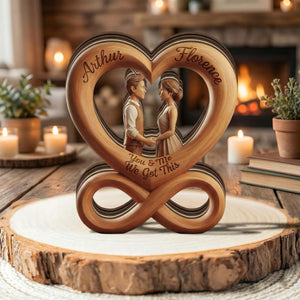 You & Me We Got This - Custom Wooden Heart Couple Plaque