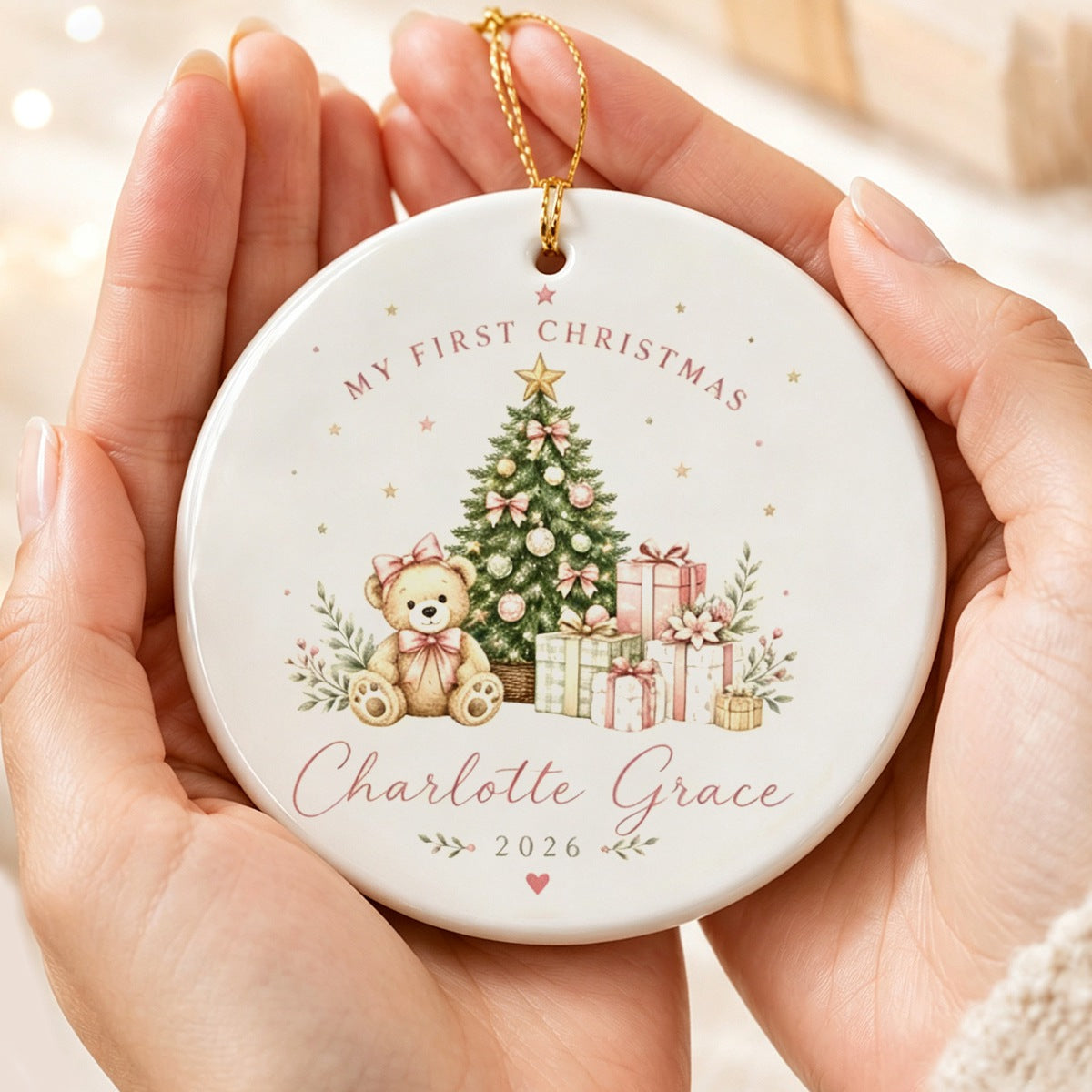 Personalized Baby First Xmas Ornament With Baby Name,Newborn Gift
