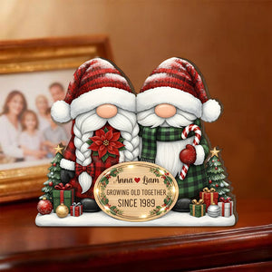 Growing Old Together Anniversary Gift, Custom Couple Wood Plaque