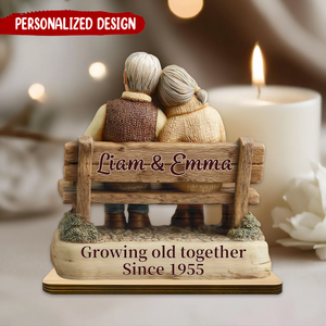 Personalized Growing Old Together Wooden Plaque, Gift For Him & Her