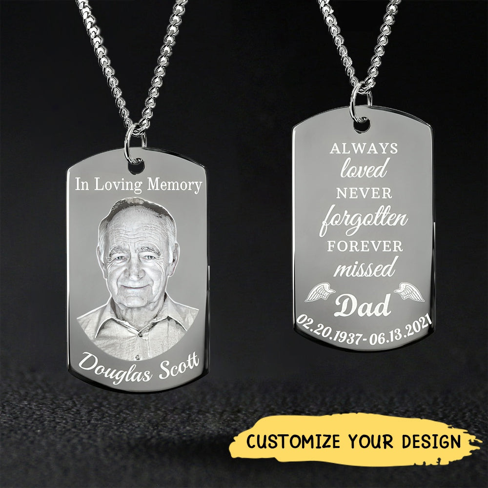 Personalized In Loving Memory Dogtag Necklace