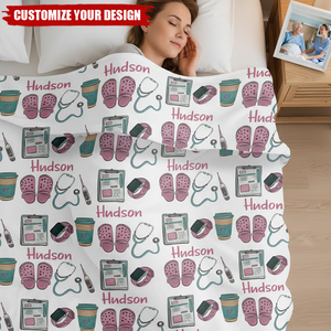 Nurse Name Custom Blanket, Gift For RN, Graduate, Retired