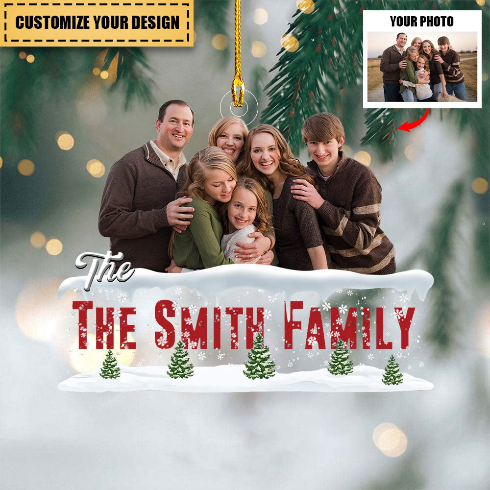 Custom Family Photo Acrylic Christmas Ornament