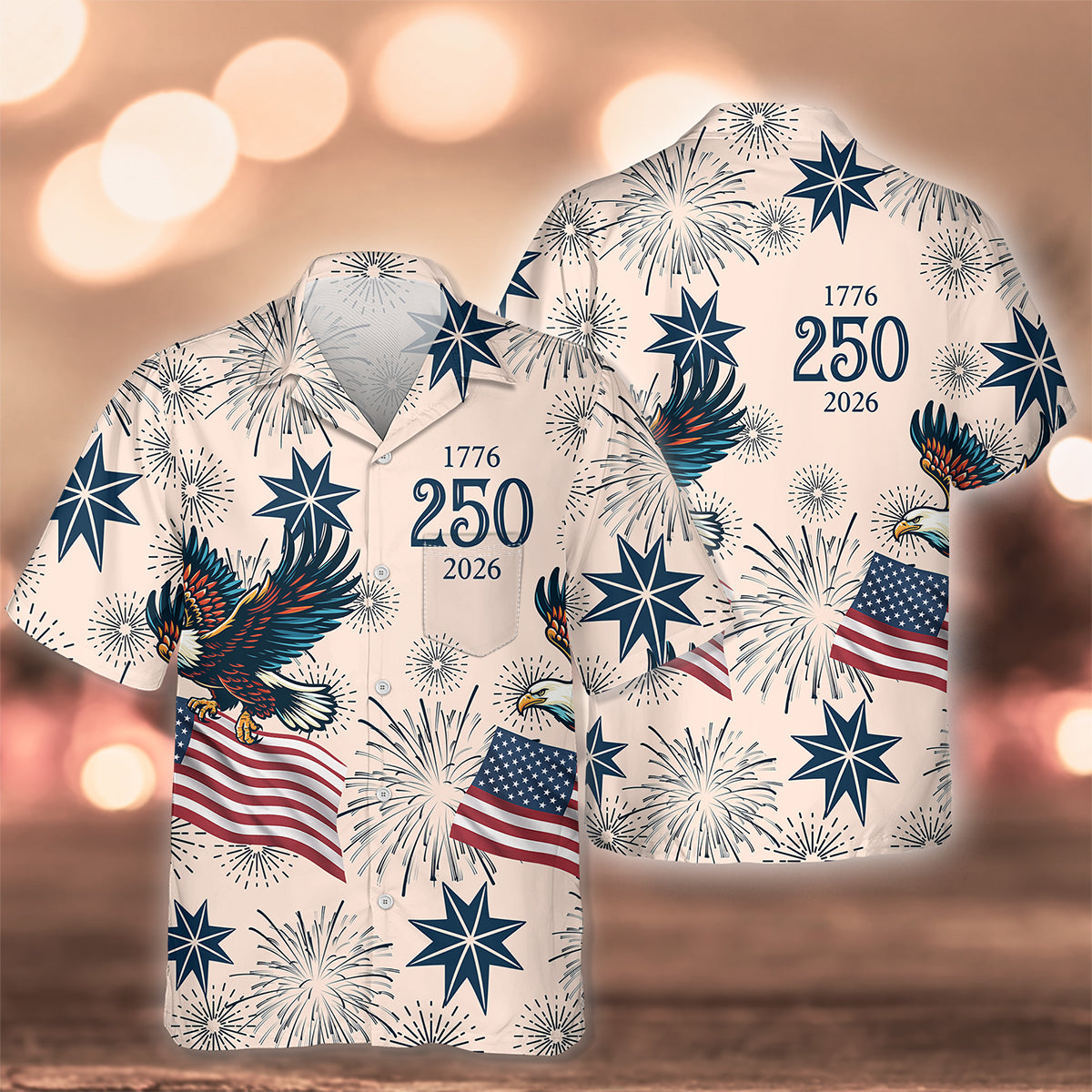 Personalized USA 250 Anniversary Eagle 1776-2026 Hawaii Shirt