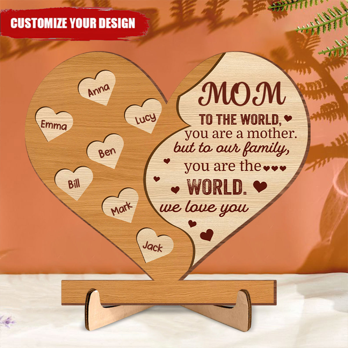 You Are A Mother Heart-shaped Personalized Wooden Plaque
