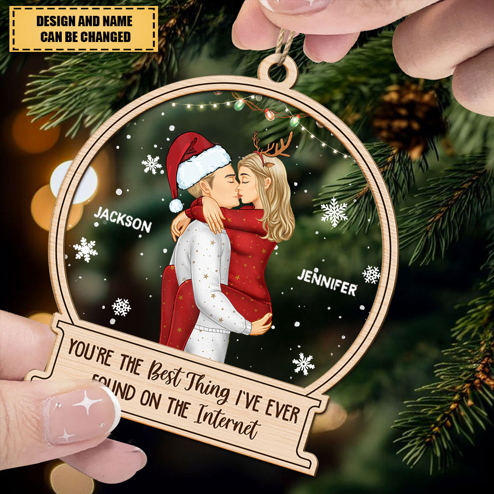 Christmas Kissing Couple Best Thing On The Internet -Personalized Ornament