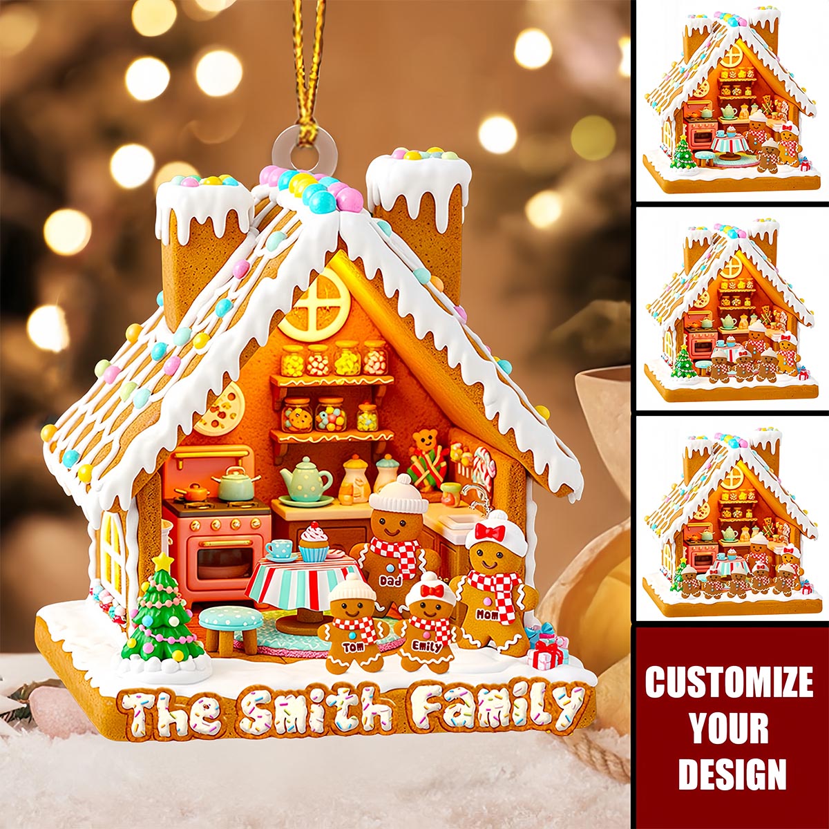 Gingerbread Family Christmas Ornament Personalized Gifts For Family