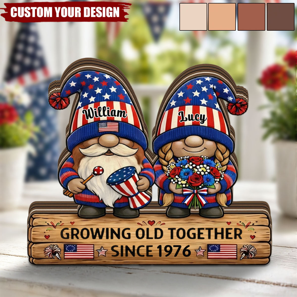 Growing Old Together - Personalized Couple Wooden Plaque, Gift For Parents Home