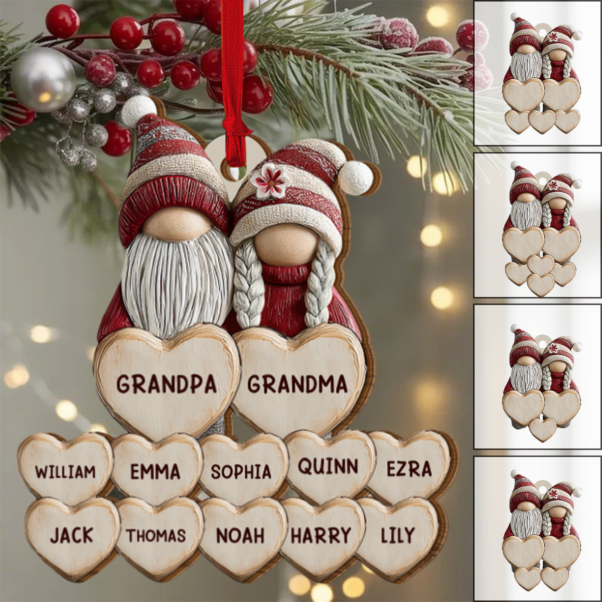 Generations Of Love - Personalized Wooden Ornament