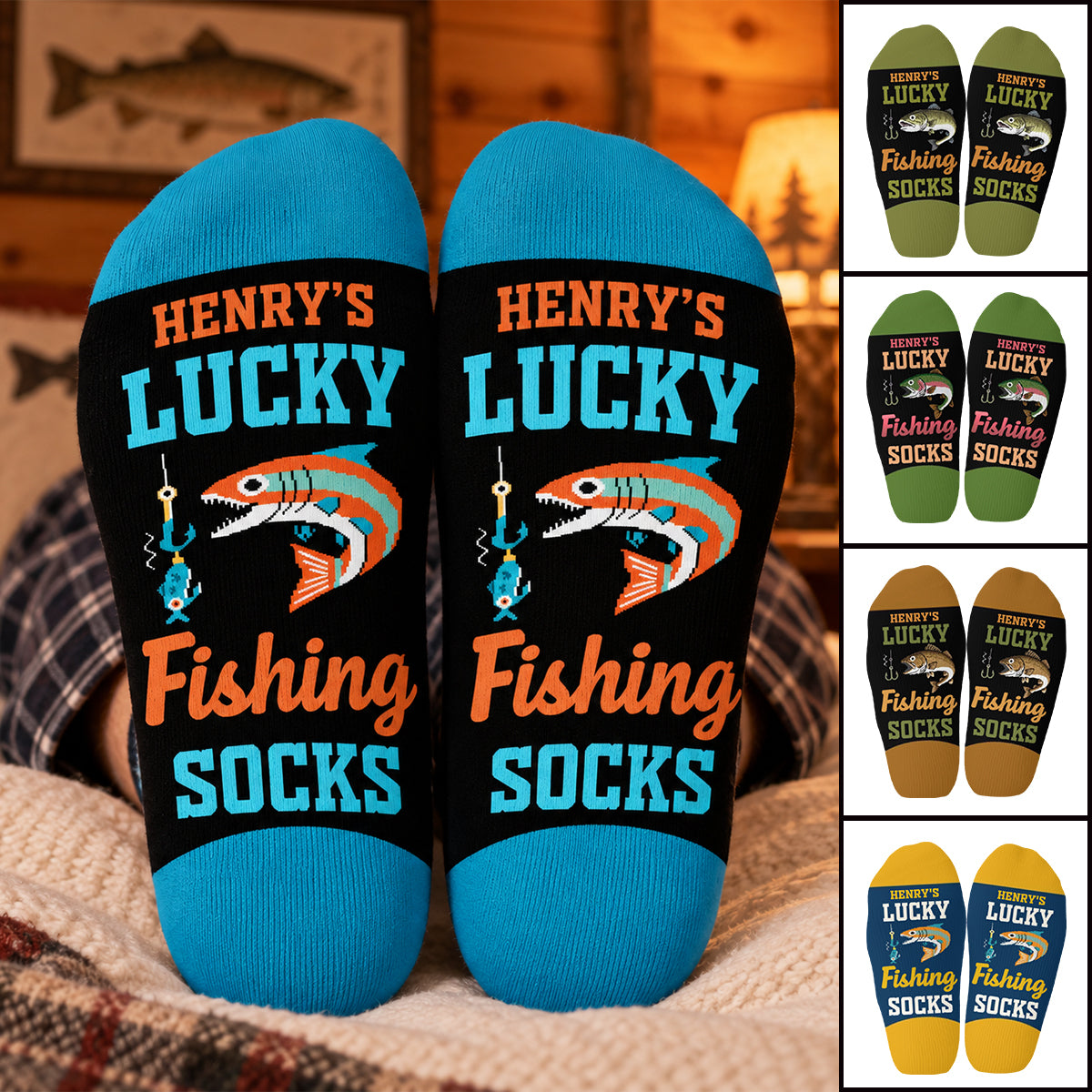 Personalized Crew Socks – Gift for Fishing Lovers – Hooked For Life
