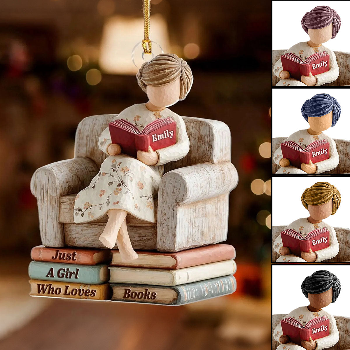 Just A Girl Who Loves Books Ornament -Personalized Gift For Bookworm