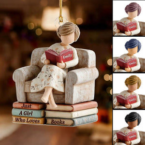 Just A Girl Who Loves Books Ornament -Personalized Gift For Bookworm