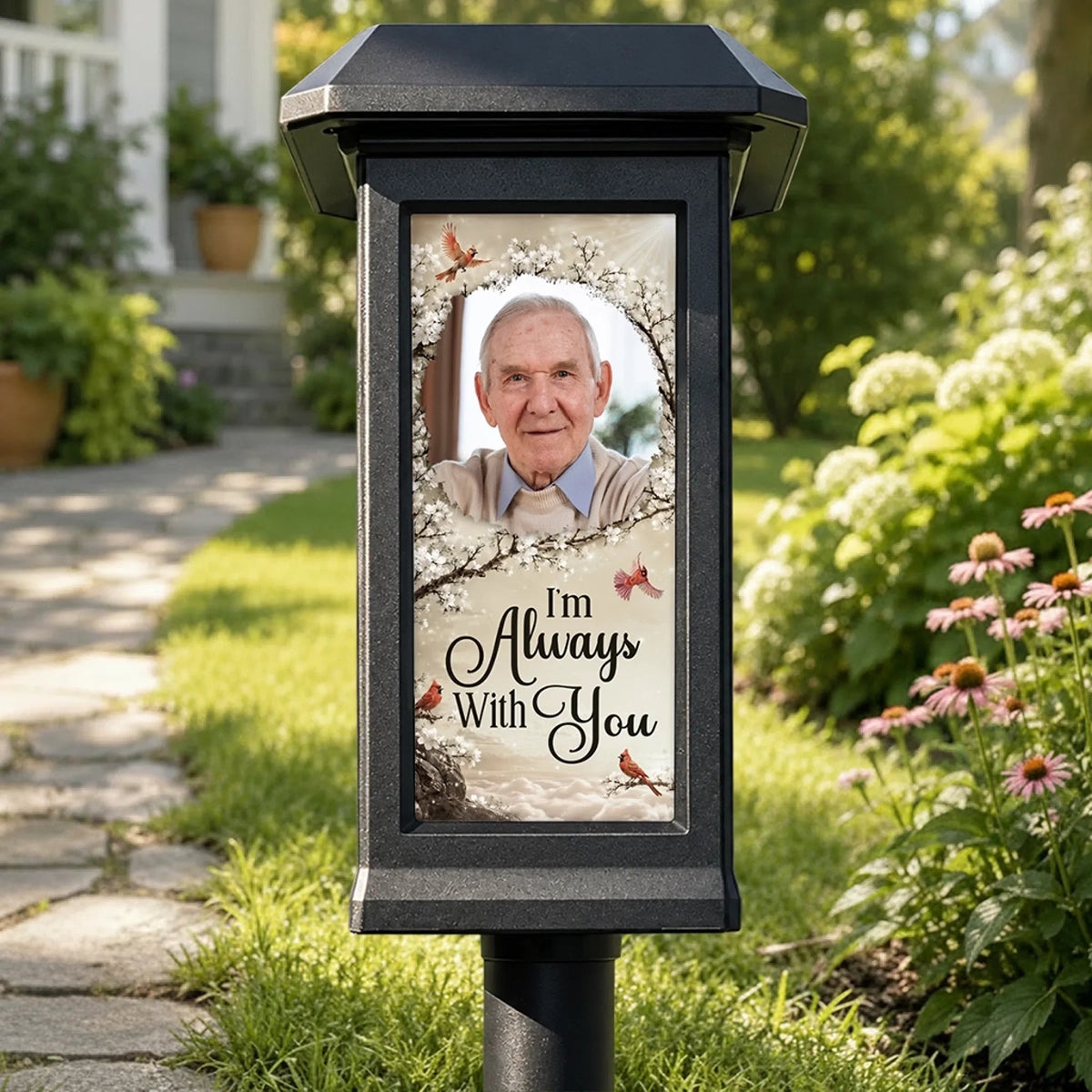 Personalized Memorial Sympathy Gifts For Loss Of Mom, Dad-Custom Photo Solar Garden Light