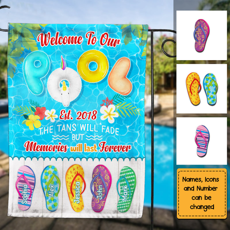 Welcome To Our Pool Est Personalized Flag